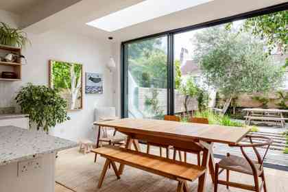 Kymarn Construction kitchen and dining extension with roof skylights, second view