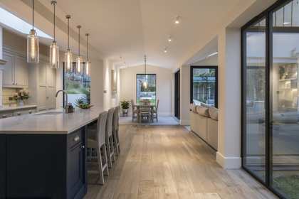 Kymarn Construction open plan kitchen and living space renovation